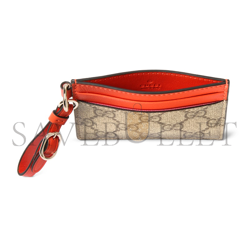 GUCCI GG EMBLEM CARD CASE WITH STRAP 819121 (10*7cm)